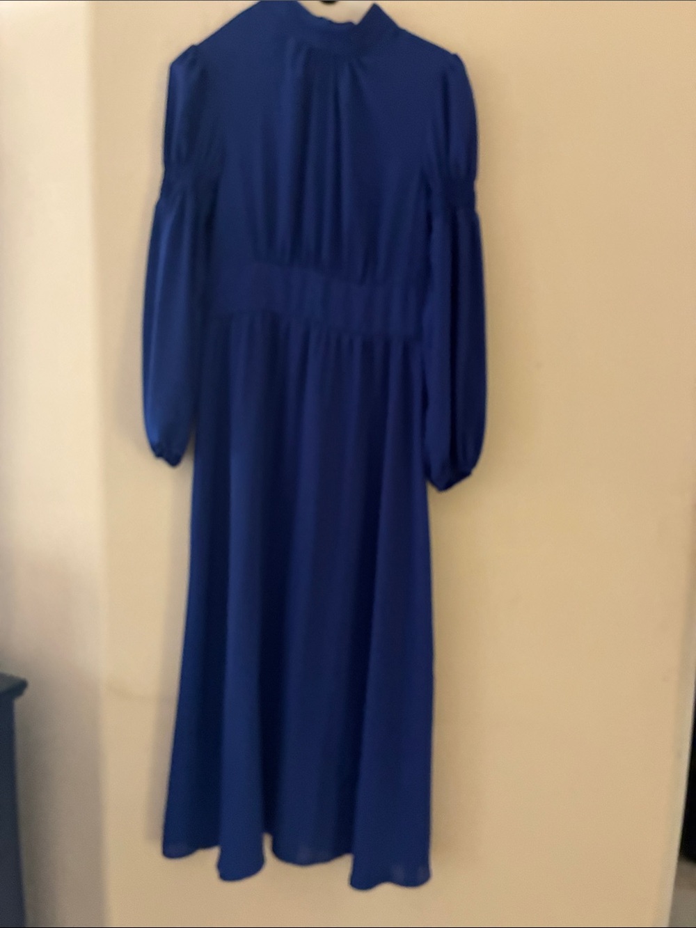 SHEIN Cobalt Blue Long Sleeve Midi Dress